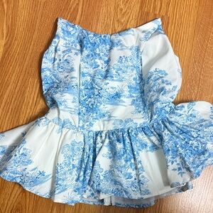 Fashion Nova Blue and White Floral Tank Top